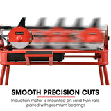NNEMB 800W Electric Tile Saw Cutter with 200mm (8) Blade-720mm Cutting Length-Side Extension Table