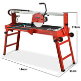 NNEMB 1500W Electric Tile Saw Cutter with 300mm (12) Blade-920mm Cutting Length-Side Extension Table