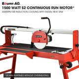 NNEMB 1500W Electric Tile Saw Cutter with 300mm (12) Blade-920mm Cutting Length-Side Extension Table