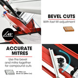 NNEMB 1500W Electric Tile Saw Cutter with 300mm (12) Blade-920mm Cutting Length-Side Extension Table