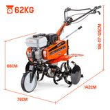 NNEMB 7.0HP Cultivator Tiller Plough Self-Propelled Rotary Rototiller