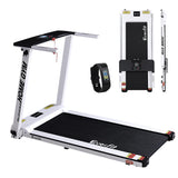 NNEDSZ Electric Treadmill Home Gym Exercise Running Machine Fitness Equipment Compact Fully Foldable 420mm Belt White