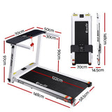 NNEDSZ Electric Treadmill Home Gym Exercise Running Machine Fitness Equipment Compact Fully Foldable 420mm Belt White