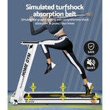 NNEDSZ Electric Treadmill Home Gym Exercise Running Machine Fitness Equipment Compact Fully Foldable 420mm Belt White