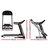 NNEDSZ Electric Treadmill 45cm Incline Running Home Gym Fitness Machine Black