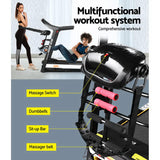 NNEDSZ Electric Treadmill 450mm 18kmh 3.5HP Auto Incline Home Gym Run Exercise Machine Fitness Dumbbell Massager Sit Up Bar
