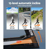 NNEDSZ Electric Treadmill 450mm 18kmh 3.5HP Auto Incline Home Gym Run Exercise Machine Fitness Dumbbell Massager Sit Up Bar