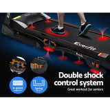 NNEDSZ Electric Treadmill 48cm Incline Running Home Gym Fitness Machine Black
