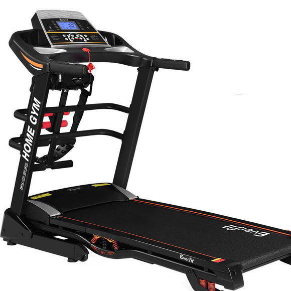 NNEDSZ Electric Treadmill 480mm 18kmh 3.5HP Auto Incline Home Gym Run Exercise Machine Fitness Dumbbell Massager Sit Up Bar