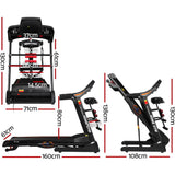 NNEDSZ Electric Treadmill 480mm 18kmh 3.5HP Auto Incline Home Gym Run Exercise Machine Fitness Dumbbell Massager Sit Up Bar