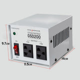 NNEMB 200W Step Down Transformer 240V-110 Stepdown Voltage Converter AU-US