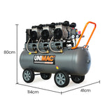 NNEMB 100L 4.5HP Silent Oil-Free Electric Air Compressor-Portable-Twin Nitto Outlets (15A Plug)