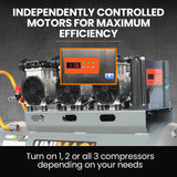 NNEMB 100L 4.5HP Silent Oil-Free Electric Air Compressor-Portable-Twin Nitto Outlets (15A Plug)