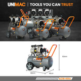 NNEMB 40L 2.0HP Silent Oil-Free Electric Air Compressor-Portable-Twin Nitto Outlets