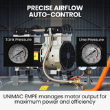 NNEMB 40L 2.0HP Silent Oil-Free Electric Air Compressor-Portable-Twin Nitto Outlets