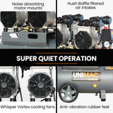 NNEMB 50L 3.0HP Silent Oil-Free Electric Air Compressor-Portable-Twin Nitto Outlets