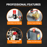 NNEMB 50L 3.0HP Silent Oil-Free Electric Air Compressor-Portable-Twin Nitto Outlets