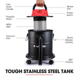 NNEMB 20L 1200W Ash Vacuum Cleaner-for Fireplace-BBQ-Fire Pit