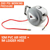 NNEMB 10m Retractable Air Hose Reel Compressor Wall Mounted Auto Rewind