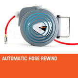 NNEMB 10m Retractable Air Hose Reel Compressor Wall Mounted Auto Rewind