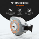 NNEMB 30m Retractable Air Hose Reel Compressor Wall Mounted Auto Rewind