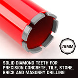 NNEMB Diamond Core Drill Bit 76mm Concrete Wet Dry Tile Stone Brick Marble 1-1/4 UNC