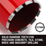 NNEMB Diamond Core Drill Bit 127mm Concrete Wet Dry Tile Stone Brick Marble 1-1/4 UNC
