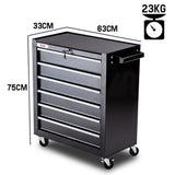 NNEMB 6 Drawer Tool Box Cabinet Trolley Garage Toolbox Storage Mechanic Chest