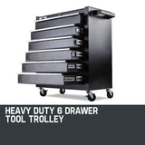 NNEMB 6 Drawer Tool Box Cabinet Trolley Garage Toolbox Storage Mechanic Chest