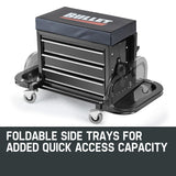 NNEMB Rolling Tool Box Stool Mechanic Creeper Toolbox Seat Cushion Garage Tray