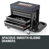 NNEMB Rolling Tool Box Stool Mechanic Creeper Toolbox Seat Cushion Garage Tray
