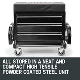 NNEMB Rolling Tool Box Stool Mechanic Creeper Toolbox Seat Cushion Garage Tray