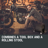 NNEMB Rolling Tool Box Stool Mechanic Creeper Toolbox Seat Cushion Garage Tray
