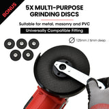 NNEMB 20V SYNC Cordless Angle Grinder Kit with Battery-Fast Charger-5 x Discs