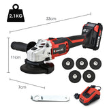 NNEMB 20V SYNC Cordless Angle Grinder Kit with Battery-Fast Charger-5 x Discs