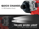 NNEMB 20V SYNC Cordless Lithium Impact Driver Kit-with Battery-Charger-Carry Bag