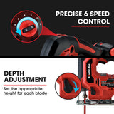 NNEMB JS3 20V SYNC Cordless Jigsaw Kit Tool with Battery and Fast Charger