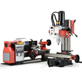 NNEMB 400W Mini Metal Lathe and 350W Mill Drill Press Machine Combo