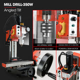 NNEMB 600W 7x14 Mini Metal Lathe and 350W Mill Drill Press Machine Combo