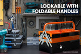 NNEMB 118pc Metal Cantilever Tool Kit Box Set with Cordless Screwdriver-Black & Orange