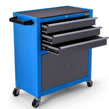 NNEMB Steel Rolling Tool Chest Cabinet-with Tubular Cam Locks-Lockable Castors-Pegboard-Blue