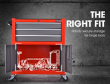 NNEMB Steel Rolling Tool Chest Cabinet-with Tubular Cam Locks-Lockable Castors-Pegboard-Red