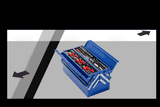 NNEMB 118pc Metal Cantilever Tool Kit Box Set with Cordless Screwdriver-Blue