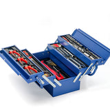 NNEMB 118pc Metal Cantilever Tool Kit Box Set with Cordless Screwdriver-Blue