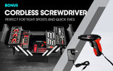 NNEMB 118pc Metal Cantilever Tool Kit Box Set with Cordless Screwdriver-Black