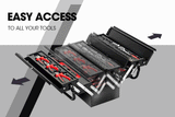 NNEMB 118pc Metal Cantilever Tool Kit Box Set with Cordless Screwdriver-Black