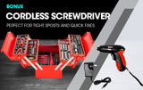 NNEMB 118pc Metal Cantilever Tool Kit Box Set with Cordless Screwdriver-Red