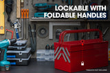 NNEMB 118pc Metal Cantilever Tool Kit Box Set with Cordless Screwdriver-Red