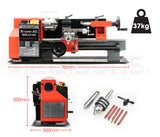 NNEMB 400W 7x12 Variable-Speed Mini Metal Lathe with Cutting Tool Set-Drill Chuck