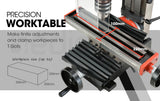 NNEMB 350W Variable Speed Vertical Tilting Head Benchtop Mini Mill Drill Press-with Clamp Kit
